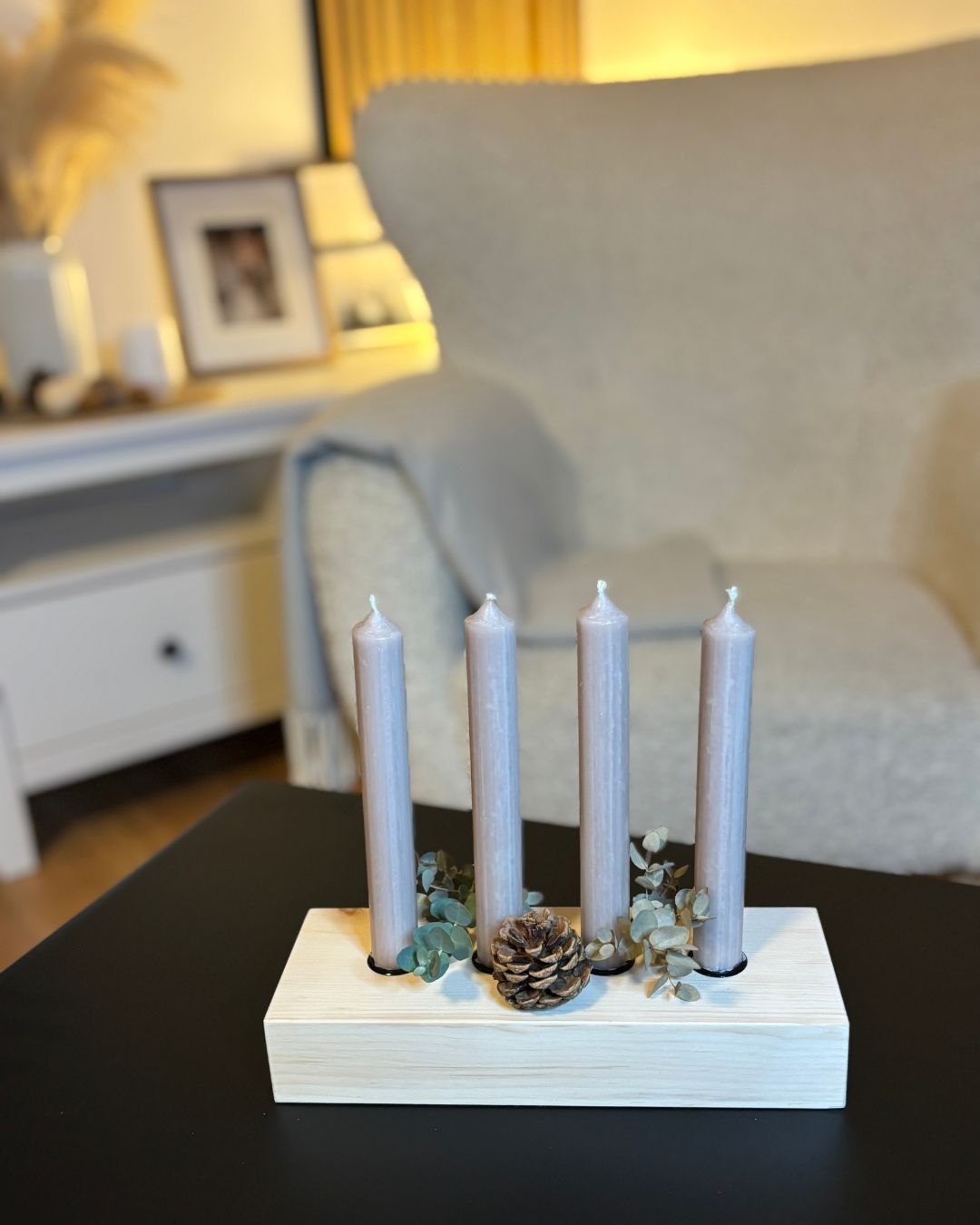 Adventskranz aus Zirbenholz – Jansora