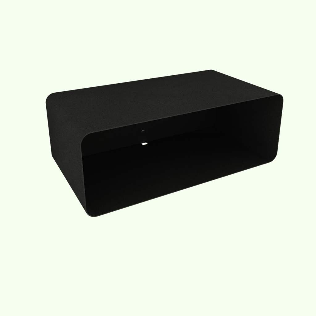Schwarzer hängender Nachttisch NELIO freigestellt auf hellem Hintergrund