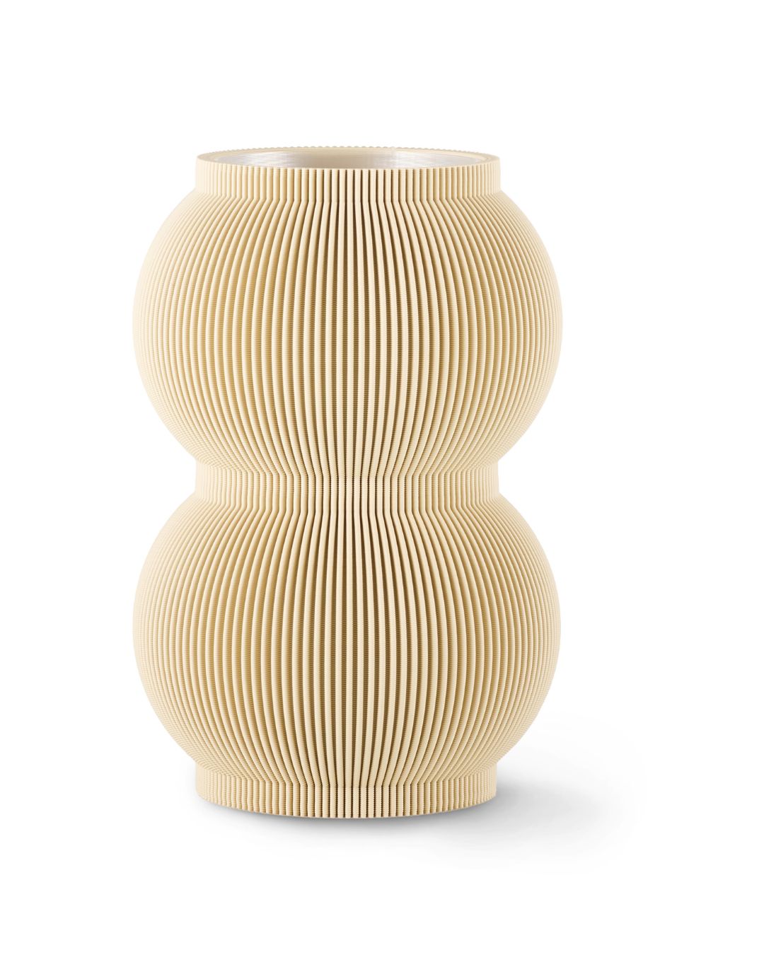 Freigestellte Designvase SHAPE in Beige mit strukturierter Oberfläche