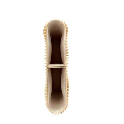 Draufsicht auf die Designvase TWIST in Beige mit wasserdichtem Einsatz