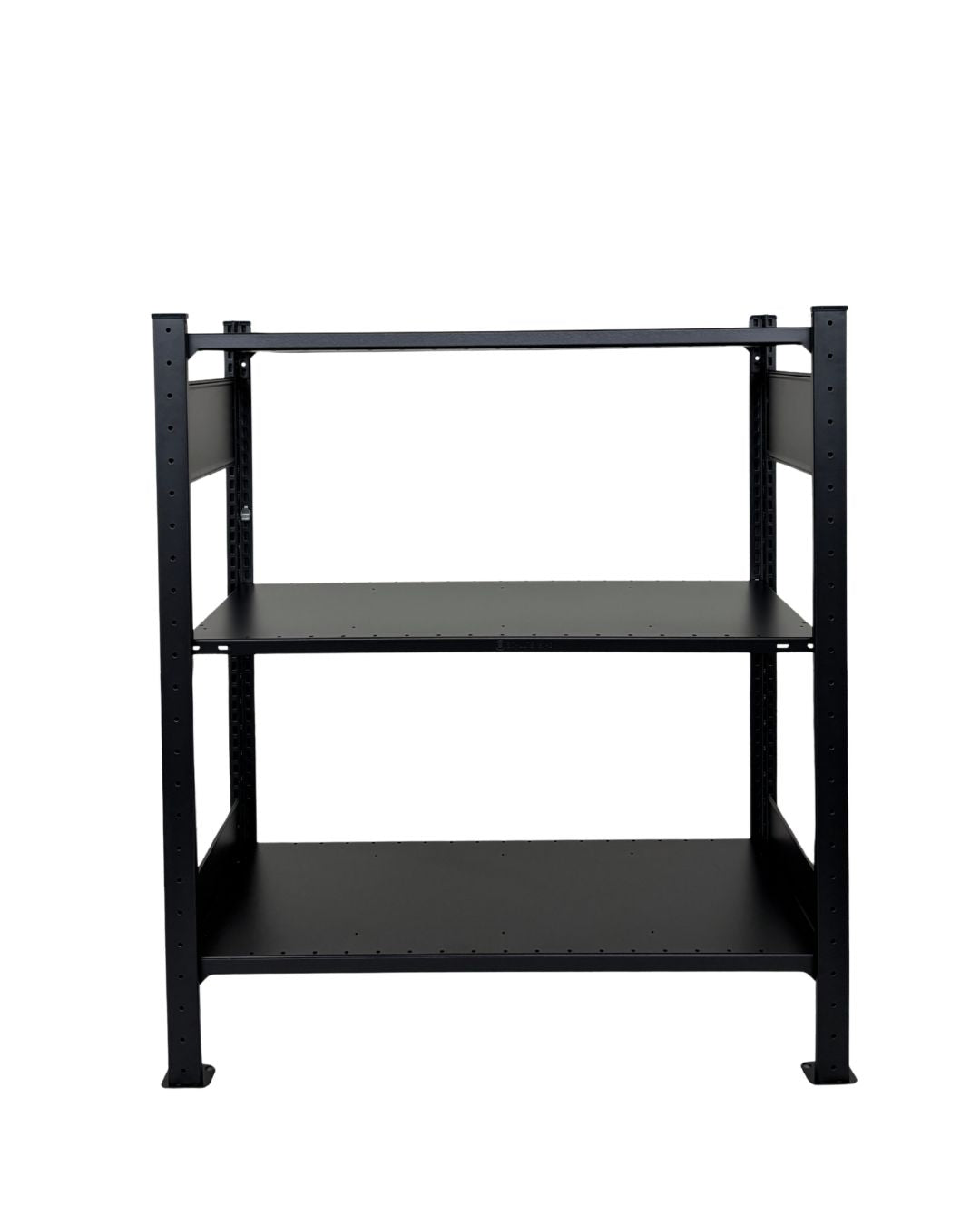 Schwarzes TILO Standregal aus Stahl  Höhe 120cm freigestellt auf hellem Hintergrund